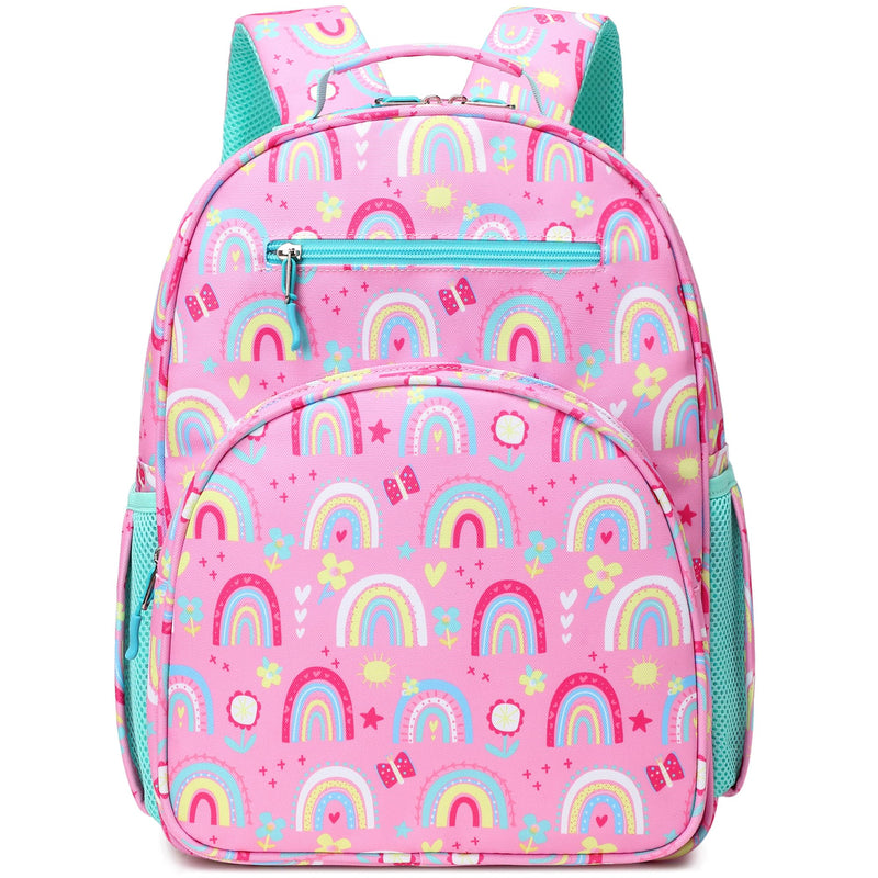 abshoo Cute Lightweight Kids Backpacks for Girls Kindergarten Elementary School Backpack for Girls ages 4-8 (Rainbow Pink)