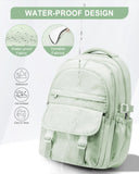 Waterproof Aesthetic Backpack For School, Cute High School Bookbag For Teen Girls Boys, Lightweight Casual Daypack Backpack For Women Men, College Backpack With Lots Of Pockets（MintGreen）
