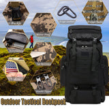 70L Hiking Backpack for Men, Waterproof Lightweight Camping Backpack, Military Rucksack with Molle, 3-Day Assault Pack for Travel, Climbing, Outdoor Sports(Black)