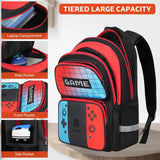 TILYTADLY School Backpack for Boys - 3pcs Gamer Boys Backpack with Lunch Box and Pencil Case for Kids Children Teens Elementary Middle School - HFHTDC Video Game Bookbag 17″ Large Capacity