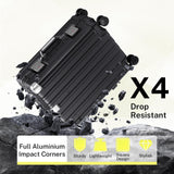 Krute Zipperless Luggage 24 Inch Aluminum Frame Suitcase with Spinner Wheels PC+ABS Hardide Checked Luggage TSA Approved