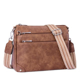 Lexiyat Crossbody Bags for Women Rfid Travel Crossbody Purses Leather Roomy Handbags Medium Shoulder bag with Adjustable Strap Brown