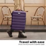 Coolife Luggage 3 Piece Set Suitcase Spinner Hardshell Lightweight TSA Lock (purple, 20/24/28)