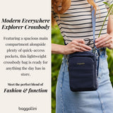 Baggallini Womens Modern Everywhere Explorer Crossbody, Black