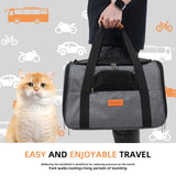 SMOUATOU Cat Carrier, Dog Carrier, Cat Bag Carrier, Cat Travel Carrier, Soft-Sided and Scratch-Proof mesh Cat Bag Pet Carriers, Travel Puppy Carry, Pet Home (Grey)