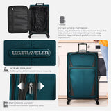 U.S. Traveler Aviron Bay Expandable Softside Luggage with Spinner Wheels, Black, 2-Piece Set