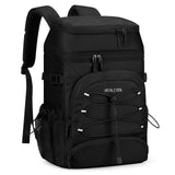 Realcool Backpack Cooler，33 Cans Insulated Leakproof Soft Cooler Bag Lightweight Camping Beach Lunch Backpack for Men Women,23L,Black