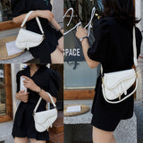Eliaukly Women Saddle Bag Purse Shoulder Bag Purse Handbag Crossbody Bag with 2 Detachable Straps(Black)