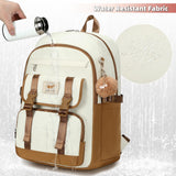 Backpack for Teen Girls Laptop Backpacks 15.6 Inch School Bag for Students Women College Bookbag Travel Daypack (Beige Khaki)