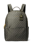 Michael Kors Sable Large Backpack, Gold-Tone Hardware/Tonal MK Signature Nylon/Ivy