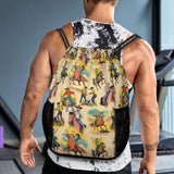 Western Drawstring Backpack Gym Bag With Shoe Compartment String Bag Sport Beach Swimming Sackpack For Women Men