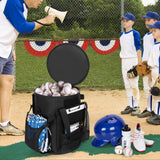 Smasrob Baseball Coaches Bag Fits 6 Gallon Ball Bucket, Baseball Bucket Bag with Backpack and Shoulder Straps, Black