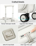 Hanke Hardside Expandable Carry On Luggage, 20 Inch Top Opening Trunk Luggages with Spinner Wheels, All-PC Hard Shell Carry-On Suitcase, Lightweight & TSA Airline Approved (Smoke White, 46L)