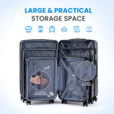 Simple Deluxe 28 Inch Expandable Hardside Carry On with Spinner Wheels & TSA Lock, ABS Hard Shell Lightweight Rolling Luggage Suitcase, Black