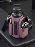 AORTDES Magnetic Gym Bag Water Bottle Holder for 18-40 oz Bottles, Neoprene Pouch with Phone Pockets, Workout Gym Accessories for Men Women,Small Gym Bag Essentials (Dusty Mauve)