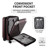 LEVEL8 Grace Expandable 20" Carry-On Luggage with 4 PC Organizer Packing Cubes - Red, Carry-On 20-Inch