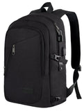 Mancro Business Travel Laptop Backpack, Anti Theft Slim Laptop Bag for Men and Women, Tech Computer Bag Fits 15.6 Inch Laptop and Notebook (Black)