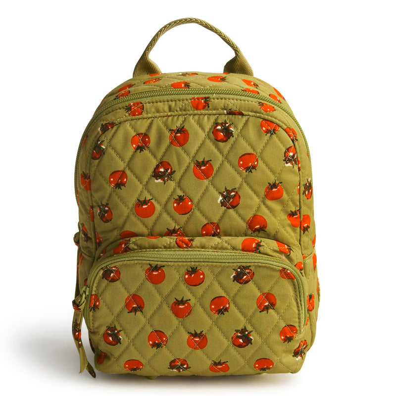 Vera Bradley Women's Premium Cotton Mini Banbury Backpack, Tiny Tomatoes Palm, One Size | Backpacks4Less