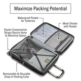 Samsonite Octiv Lightweight Hardshell 24-Inch Medium Checked Luggage - Durable Impact Resistant, 360° Aero Trac Spinner Wheels, Adjustable Telescopic Handle, Expandable, TSA Approved Lock - Silver