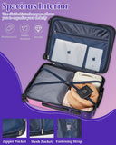 sukiost Luggage Set, 20 Inch Carry on Luggage, 24 Inch Checked Luggage Lightweight Hardside Suitcase With Spinner Wheels, TSA Lock, 2-Piece Set