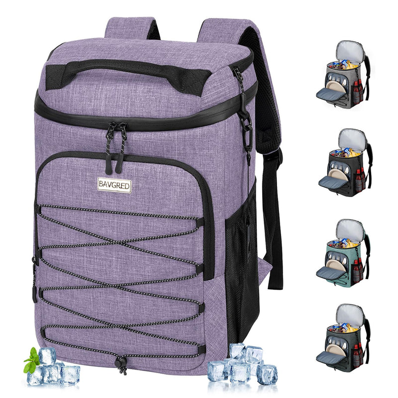 BAVGRED Cooler Backpack Insulated Leak Proof 30 Cans for Men Women,Waterproof Soft Cooler Bag，Lightweight Ice Chest Lunch Backpack for Beach Camping Picnic Travel Worksite Fishing
