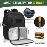 MATEIN Fishing Backpack Tackle Box, Water Resistant Tackle Backpack Boys Fishing Bags with Cooler & Rod Holders, Large Fish Organizer Box Storage Gear Accessories, Fish Gifts for Men, Black