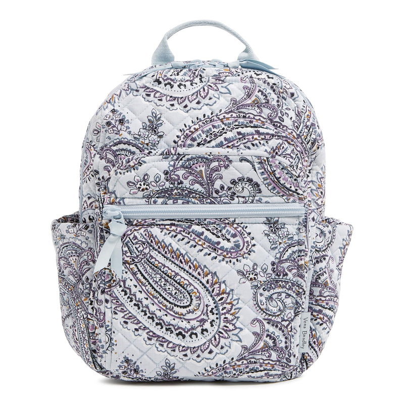 Vera Bradley Women's Cotton Small Backpack, Soft Sky Paisley, One Size