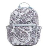 Vera Bradley Women's Cotton Small Backpack, Soft Sky Paisley, One Size