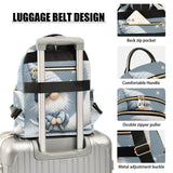 WOIWB Women's Backpack Cute Gnome Moon Print for Travel Commute, Cloth Shoulder Bag Double Zipper Size S