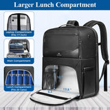 MATEIN Lunch Backpack for Men, Waterproof PU-coated Work Backpack with Lunch Compartment, Large 17 Inch Laptop Back Pack Lunchbox, Insulated Cooler Bag for Office Commute, Gifts for Work