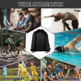 COIDEA 6Pcs Drawstring Backpacks, Medium, Black, Sports, Gym, Travel, Swimming, Beach