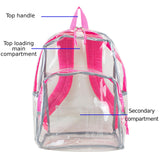 Eastsport Clear PVC Backpack Clear Bag for Concerts, Sports Events Festivals, College, Work, Pink