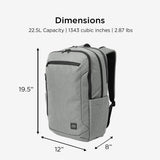 TravisMathew Duration Backpack with Laptop Sleeve, Water-Resistant Bag for Work, Travel & Hiking, Shadow Grey Heather