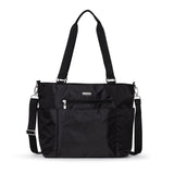 Baggallini Essential Laptop Tote - Work Tote Bag with Laptop Sleeve - Lightweight Travel Crossbody Shoulder Bag for Women, Black
