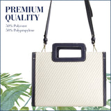 Tommy Bahama Tote Bag, Women's Casual Everyday Shoulder Bag with Modern Woven Design and Adjustable Shoulder Strap, Navy