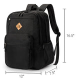 ZORFIN 26L Black Backpack for College, and Travel: Water Resistant Bookbag