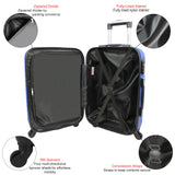 World Traveler VentureX Medium Checked Luggage, Hardshell Suitcase With Spinner Wheels - Dejuno Blue
