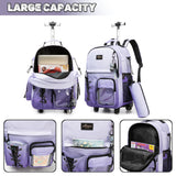Kids Backpack with Wheels Kids Rolling Backpack Suitcase Carry on Luggage Backpacsk with Wheels for Teens Boys Girls Rolling Backpacks for Elementary Middle High School Students