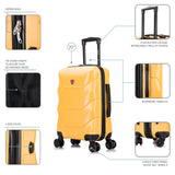 DUKAP ZONIX Luggage with Spinner Wheels | Durable Lightweight Hardshell Suitcase, Spacious Travel Bag with Handle and Trolley | 20-Inch Carry On Small Luggage | Mustard