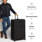 TUMI - Alpha Worldwide Trip Expandable 4-Wheeled Packing Case - Extra Large Design with Zip Expansion Checked Bag - Black
