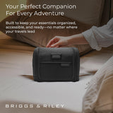Briggs & Riley Deluxe Hangable Kit - Hanging Toiletry Travel Bag for Women & Men, Organizer for Bathroom Accessories, Makeup, & Skincare, Dopp Kit for Vacation - Baseline Collection, Black