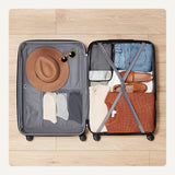 Amazon Basics 30" Hardside Large Checked Luggage, Expandable For Up to 15% More Space, Hardshell Suitcase With Wheels, Scratch-Resistant Surface, Four Multi-directional Wheels, Orange