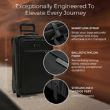 Briggs & Riley Essential 22" 2-Wheel Expandable Carry On - Luggage for Travel, Suitcases with Wheels, Softside Rolling Bag for Men & Women, Self-Repairing Zipper - Baseline Collection, Black