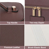 HiTotes Makeup Bag Vanity Case for Women Leather Cosmetic Bag Travel Toiletry Bags Portable Makeup Organizer Case