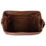 HLC Leather Toiletry Bag for Men Best Gift Premium Genuine Dopp Kit Shaving Kit Organizer Travel Kit Pouch Bag 10 inch Size (Brown)