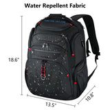 KROSER TSA Friendly Travel Laptop Backpack 17.3 inch XL Computer Backpack Water-Repellent College Daypack Business Backpack with RFID Pockets & USB Port for Men/Women-Black