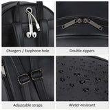 ECOSUSI Women Backpack Purse Water Resistant PU Leather Backpack Fashion Rucksack Ladies College Daypack with Tassel,2 Pcs