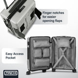 TACH Patented Connecting Hard Shell 3 Piece Luggage Set - 20, 24 & 28 inch Luggage | Carry-On, Medium & Large Rolling Suitcases - Silver
