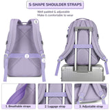 Lohol Water Resistant Backpack with Mulitiple Pockets for Travel Outdoor College, 15.6 inch Laptop Bookbag for Girl and Women (Purple)