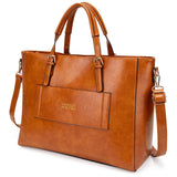 Badgley Mischka Julia Vegan Leather Weekender Duffel Bag for Travel (Brown)